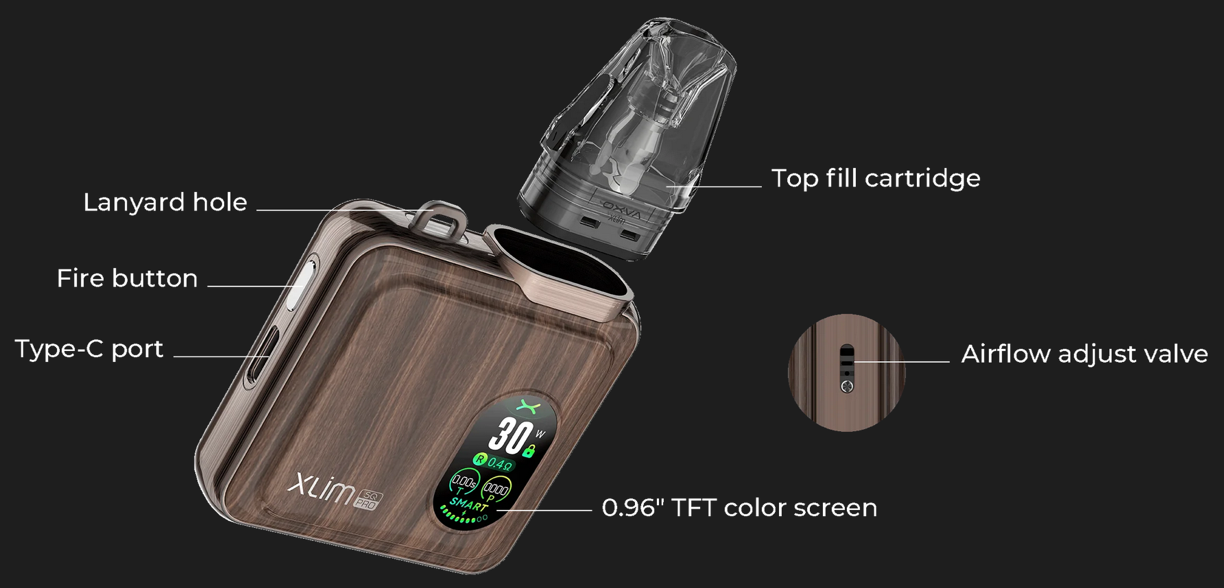 Oxva Xlim SQ pro exploded view