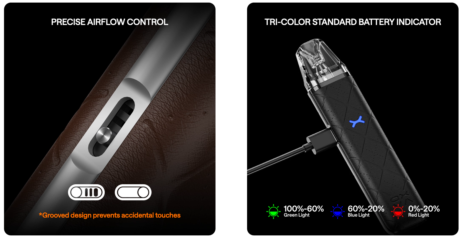 oxva xlim go airflor and usbc charging