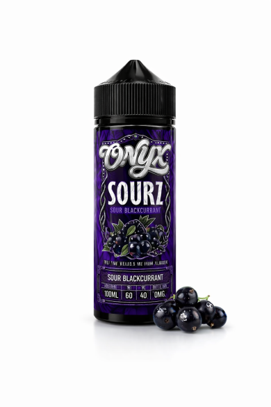 Shop Onyx Sourz Sour Blackcurrant 60/40 VG/PG shortfill e-liquid – a rich dark berry sour blend for pod kits and MTL tanks. Genuine UK stock, rewards and price match at White Vape Co.
